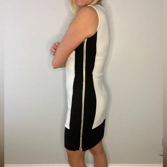Calvin Klein Zip Up Dress size 4 white/black - Picture 3 of 10